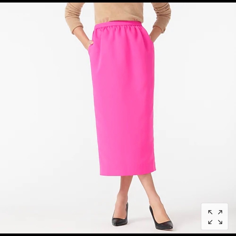 NWT J.Crew High Waist Pink MIDI Pencil Skirt